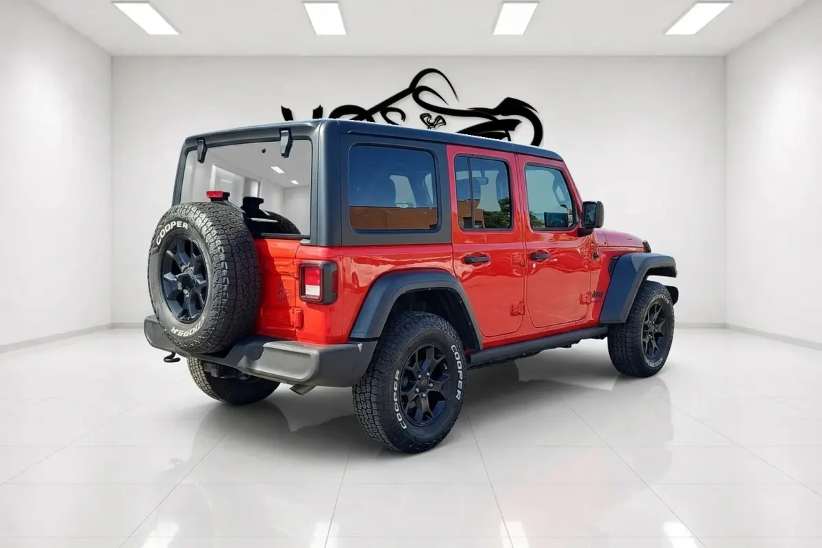 2022 Jeep Wrangler on an AI showroom background